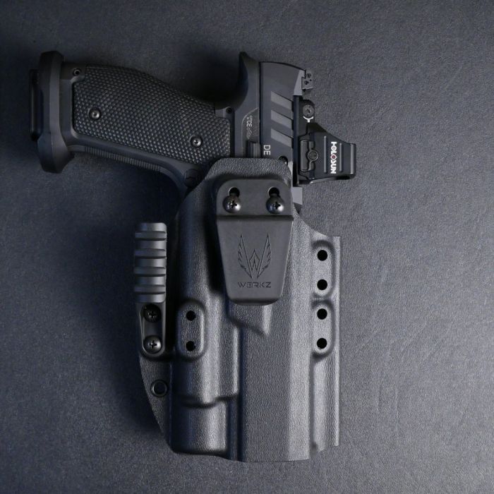 Werkz M6 Outlier IWB Holster for  Most Modern Pistols (Thumb Rest) with Olight Select Full Size (Screw)