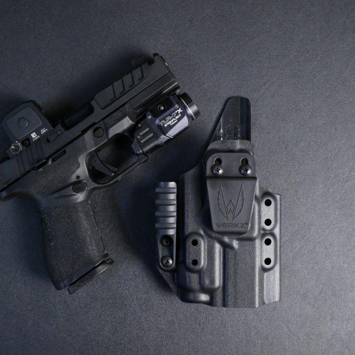 Black Kydex OWB Holster For Springfield Echelon W/ Streamlight TLR-1 – Right Hand, Belt Loop
