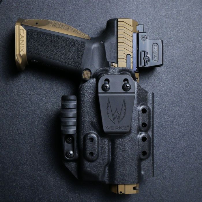 Werkz M6 IWB / AIWB Holster for Canik Most Canik TP9 and Mete series with Olight PL X
