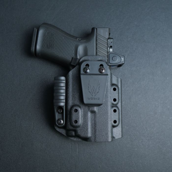 Werkz M6 IWB / AIWB Holster for Glock G19 (+More) with Olight PL-MINI 3 Valkyrie for Glock Rail