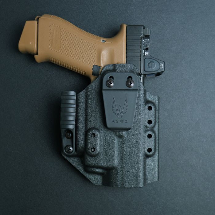 Werkz M6 IWB / AIWB Holster for Glock G17 (+More) with Olight Baldr S or Mini, Right, Black
