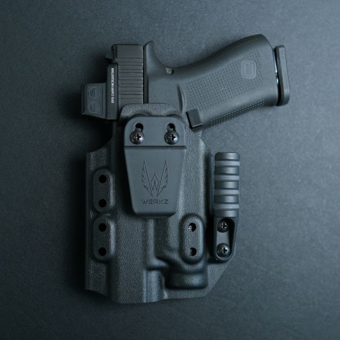 Werkz M6 IWB / AIWB Holster for Glock G43x MOS / G48 MOS / CR920 / Micro-Dagger with Streamlight TLR-7 Sub for Glock, Left, Black