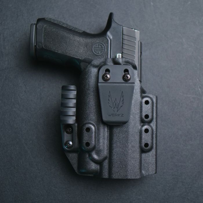 Werkz M6 IWB / AIWB Holster for Sig Sauer P320 Compact 9/40 (Open Muzzle) with Sig Sauer FOXTROT2, Right, Black