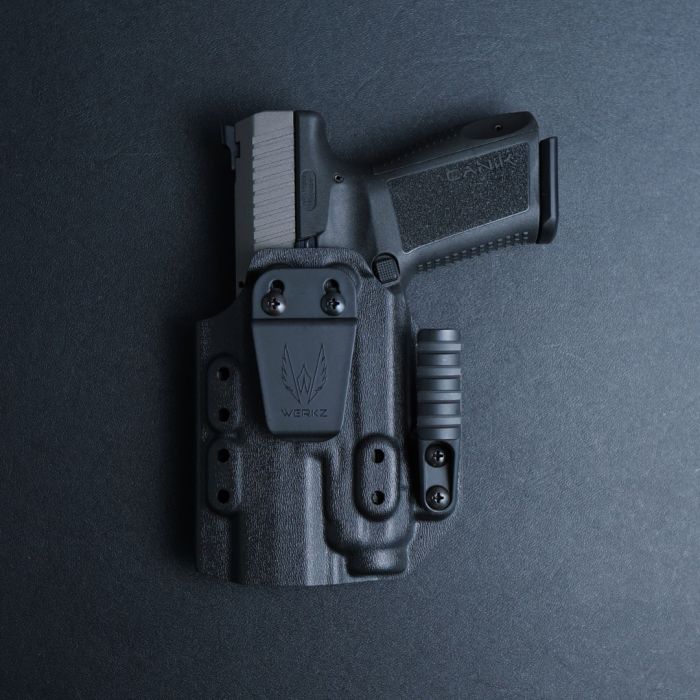 Werkz M6 IWB / AIWB Holster for Canik Most Canik TP9 and Mete series with Streamlight TLR-7 / TLR-7A / TLR-7X, Left, Black