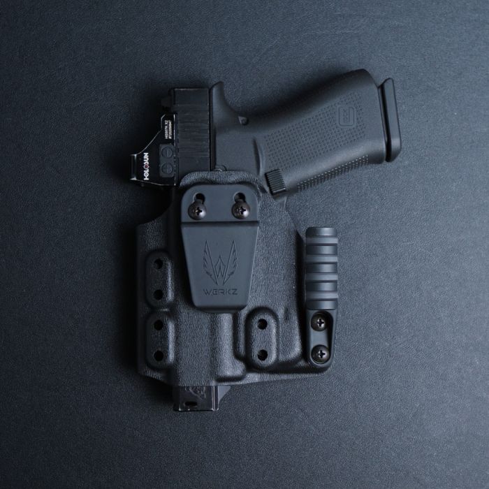 Werkz M6 IWB / AIWB Holster for Glock G43x MOS with Streamlight TLR-6 for Glock G43x MOS / G48 MOS, Left, Black