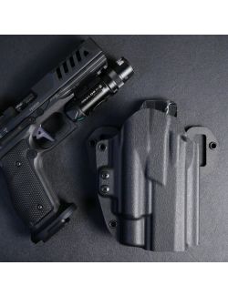 Werkz M7 Outlier OWB Holster for  Most Modern Pistols (Thumb Rest) with Olight Select Full Size (Throw Lever)