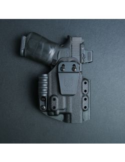 Werkz M6 IWB / AIWB Holster for Glock G43x MOS / G48 MOS / CR920 with Olight PL-MINI 3 Valkyrie for Glock 43x MOS