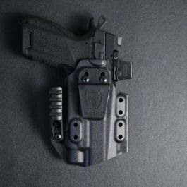K Tactical IWB Leather Holster For CZ 75 P-07 – Right Hand, Concealed Carry (Black)