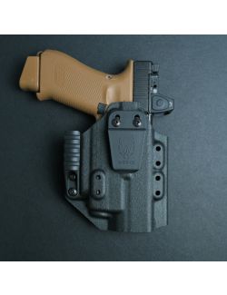 Werkz M6 IWB / AIWB Holster for Glock G17 (+More) with Olight Baldr S or Mini, Right, Black