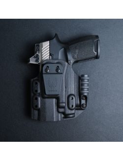 Werkz M6 IWB / AIWB Holster for Sig Sauer P320 Compact 9/40 (Open Muzzle) with Olight Baldr S or Mini, Left, Black