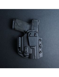 Werkz M6 IWB / AIWB Holster for Smith & Wesson M&P 2.0 Compact 9 with Olight Baldr S or Mini, Right, Black