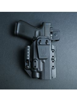 Werkz M6 IWB / AIWB Holster for Glock G17 (+More) with Streamlight TLR-7 with HPL Cap, Right, Black